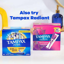 Tampax Pearl regular tampon box with another tampon variant box and applicator