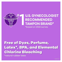 Dye-, perfume-, and latex-free tampons with U.S. gynecologist recommendation