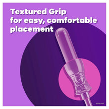 Tampax radiant tampon applicator with textured grip detail
