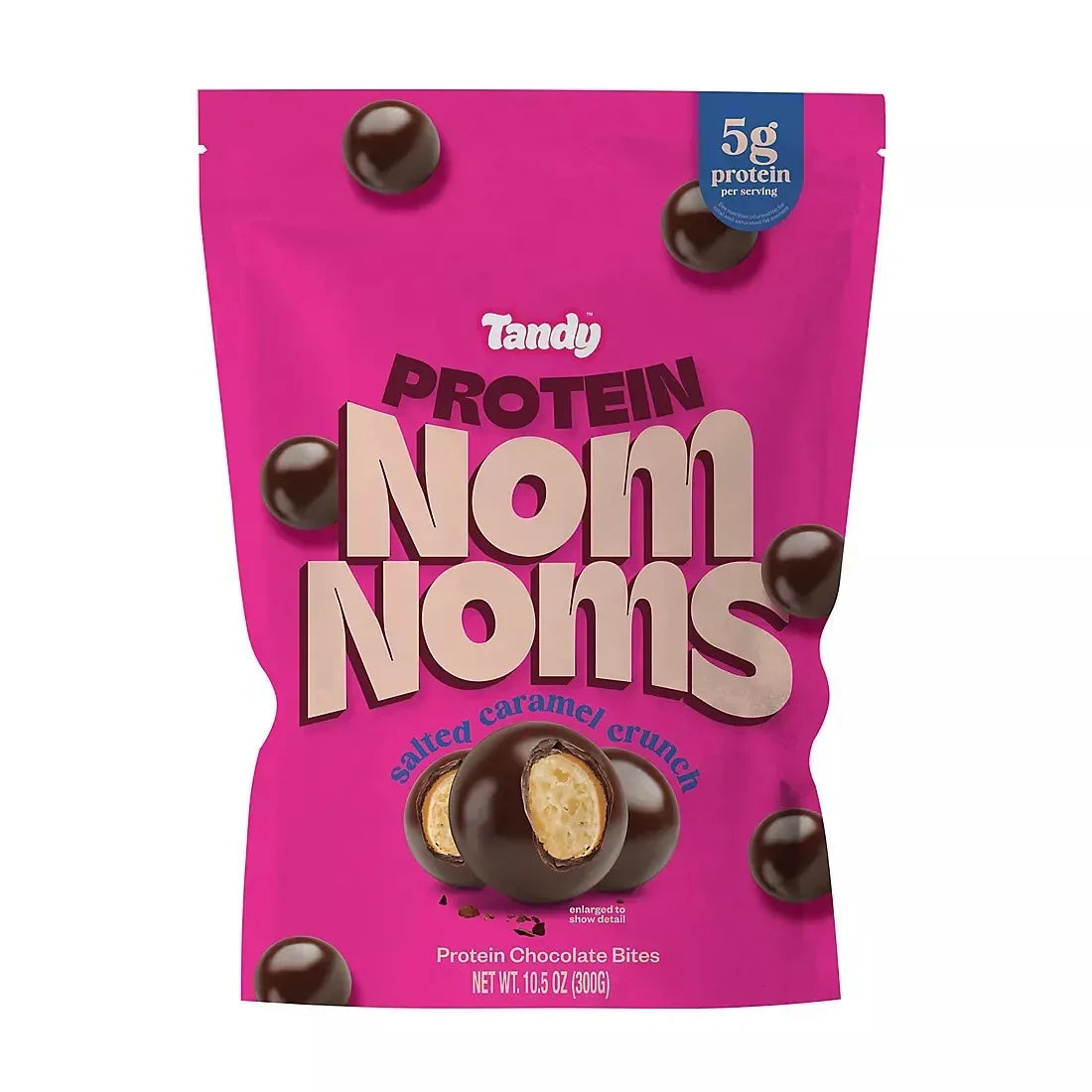 Tandy Nomnoms Salted Caramel Crunch Protein Chocolate Bites, 5g Protein, 10.5 oz.