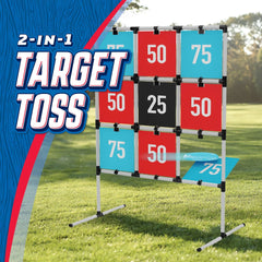 2-in-1 Target Toss, Outdoor Disc & Beanbag Game, Plastic Breakaway Target, for Ages 3 and up, by MinnARK
