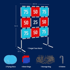 2-in-1 Target Toss, Outdoor Disc & Beanbag Game, Plastic Breakaway Target, for Ages 3 and up, by MinnARK