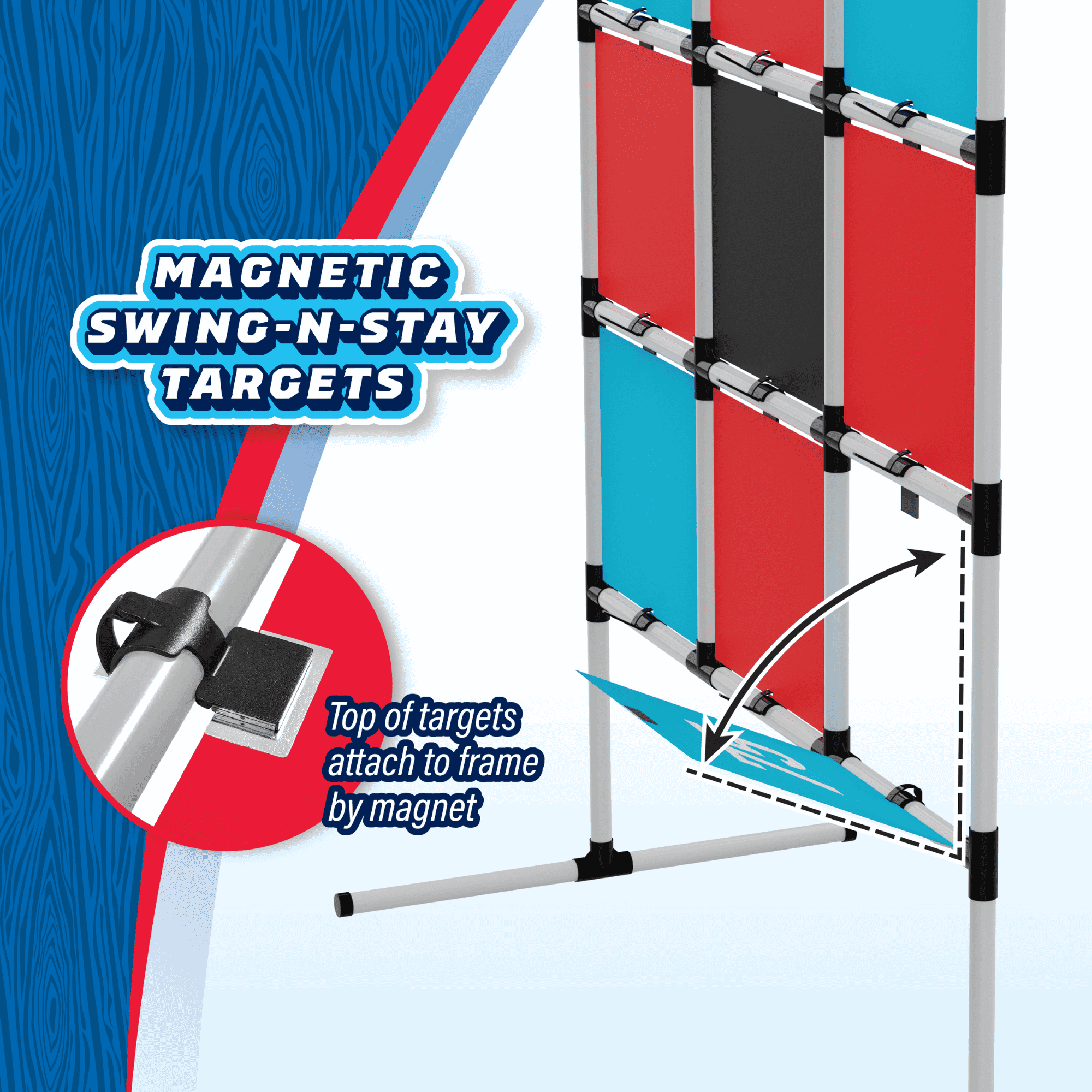 2-in-1 Target Toss, Outdoor Disc & Beanbag Game, Plastic Breakaway Target, for Ages 3 and up, by MinnARK