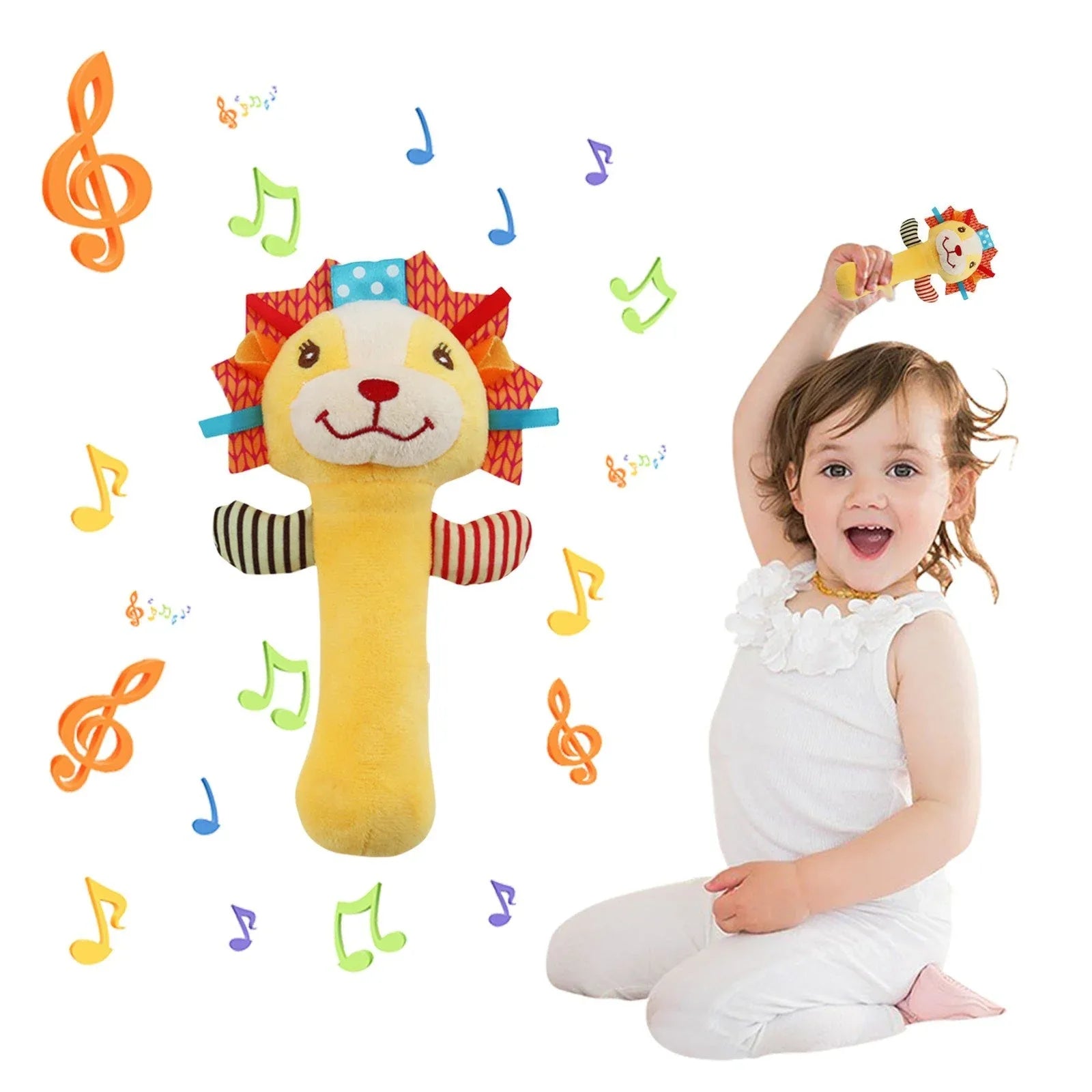 Clear!Tarmeek Baby Soft Rattles Shaker Teething for 0-6 Months Newborn,Infant Developmental Hand Grip Baby Cute Stuffed Animal Doll for 6-12 Months Toddlers,Birthday Gifts for Kids - USA MEGA SHOP