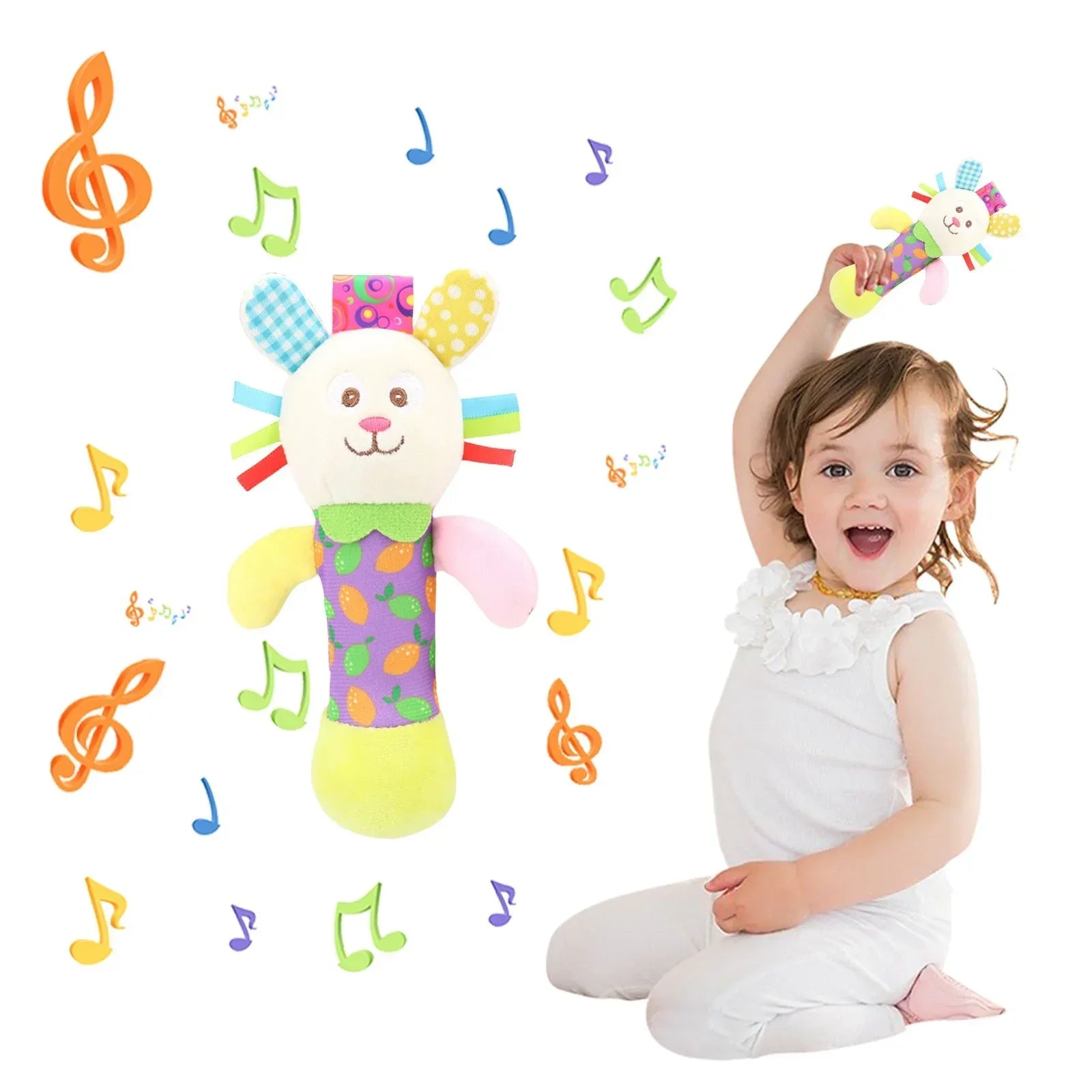 Clear!Tarmeek Baby Soft Rattles Shaker Teething for 0-6 Months Newborn,Infant Developmental Hand Grip Baby Cute Stuffed Animal Doll for 6-12 Months Toddlers,Birthday Gifts for Kids