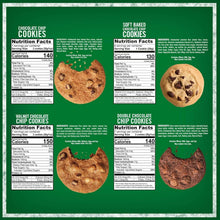 Tate's cookie variety pack back panel with nutrition and cookie photos