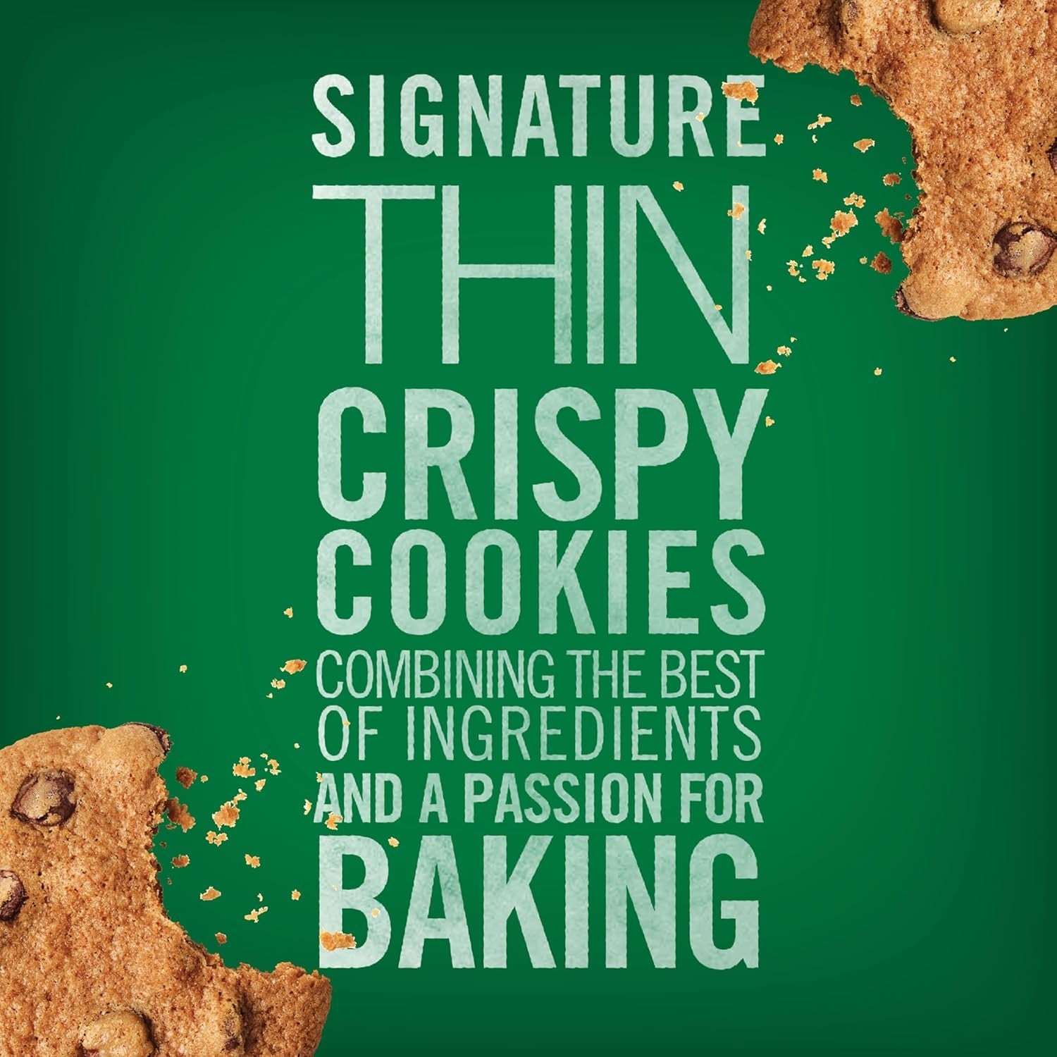 Tate's Bake Shop Mint Chocolate Chip Cookies, 4 x 6.5 oz Bags