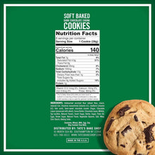 Soft baked dark chocolate chunk cookies nutrition facts on cookie bag