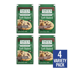 Tate's Bake Shop Soft Baked Cookies Variety Pack, Dark Chocolate Chunk & Chocolate Chip, 4 x 8 oz Bags