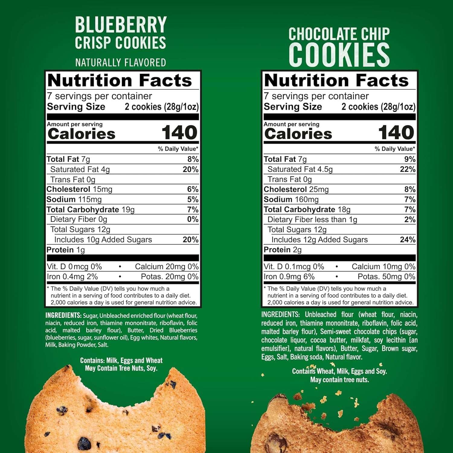 Tate's Bake Shop Blueberry Crisp and Chocolate Chip Cookies Variety Pack, 4 Bags
