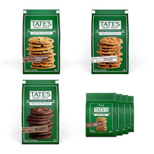 Tate's Bake Shop cookie bags, green pack with cookie stack artwork