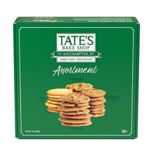 Cookie gift box assortment with Tate's Bake Shop logo and cookie stack on front
