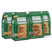 Tate's Bake Shop cookie variety pack, four green bags of chocolate chip cookies