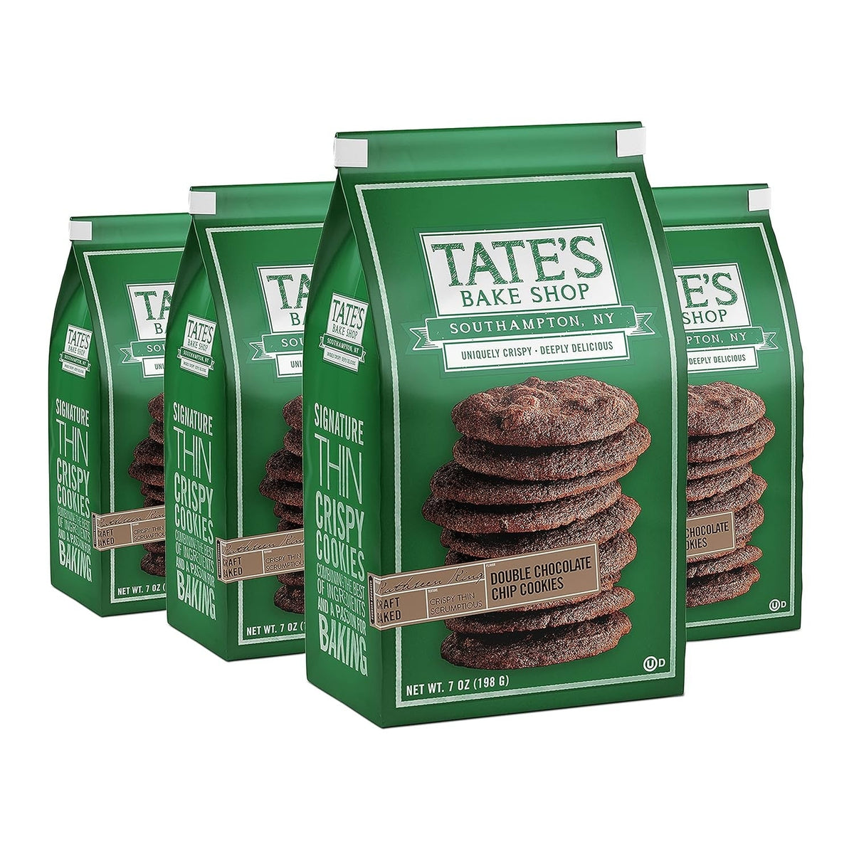Tate's Bake Shop Cookies Variety Pack – Thin & Crispy Gourmet Cookies (4 x 7 oz Bags)