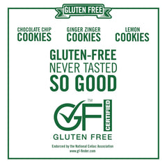Tate's Bake Shop Gluten Free Cookies Variety Pack, Lemon, Ginger Zinger and Chocolate Chip Cookies, 3-7 oz Bags