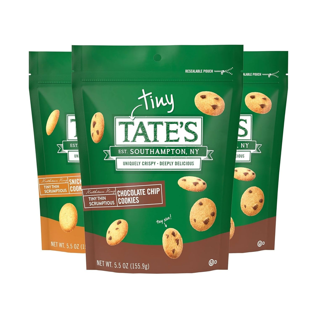 Tate's Bake Shop Tiny Tate's Variety Pack Chocolate Chip & Snickerdoodle Cookies, 3 x 5.5 oz Bags