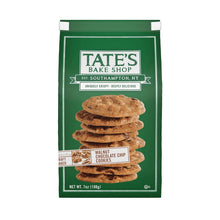 Thin, crispy chocolate chip walnut cookies in a sealed 7 oz bag