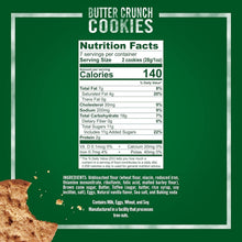 Tate's Butter Crunch cookies bag with Nutrition Facts panel and ingredients text