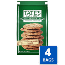 Tate's Bake Shop Butter Crunch cookies bag stack, 4 bags shown