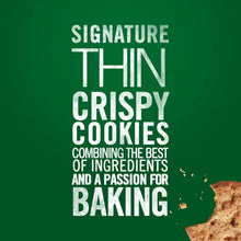 Signature Thin Crispy Cookies package design with cookie crumbs detail