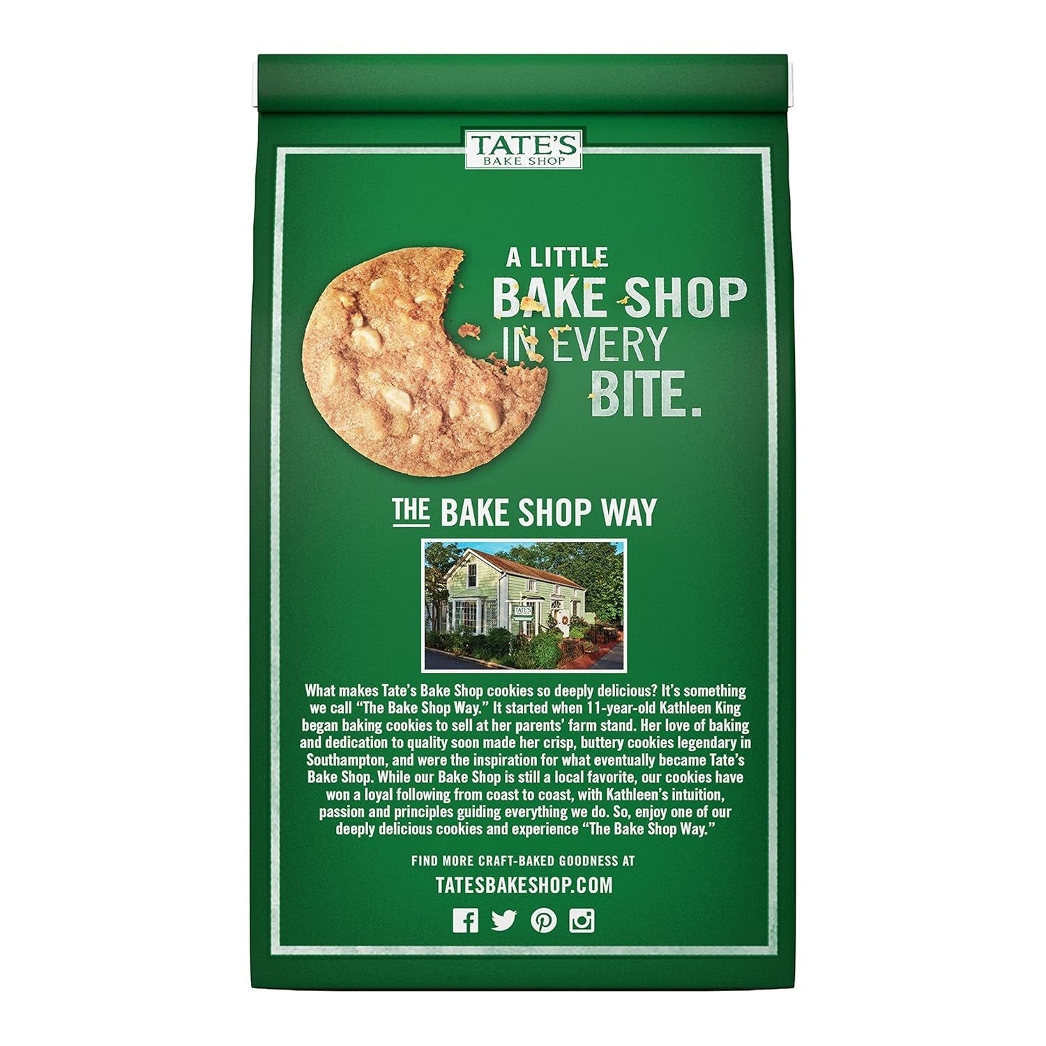 Tate's Bake Shop White Chocolate Macadamia Nut Cookies – Thin & Crispy Gourmet Cookies (4 x 7 oz Bags)