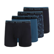 Men's boxer briefs set, black and teal pairs with floral print