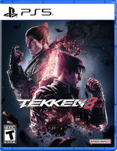 PlayStation 5 game case front with Tekken 8 cover art and PS5 logo