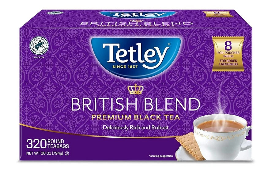 Tetley British Blend Premium Black Tea, 320 Teabags, Rainforest Alliance Certif