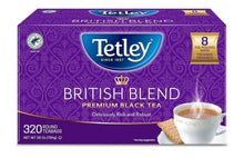 Tetley British Blend premium black tea box, 320 round teabags