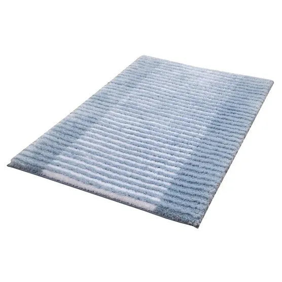 Textured Stripe Microfiber Bath Rug - USA MEGA SHOP