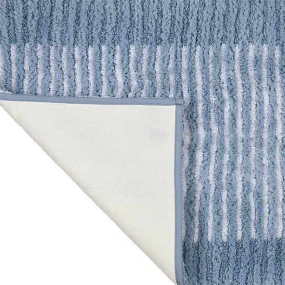 Textured Stripe Microfiber Bath Rug - USA MEGA SHOP