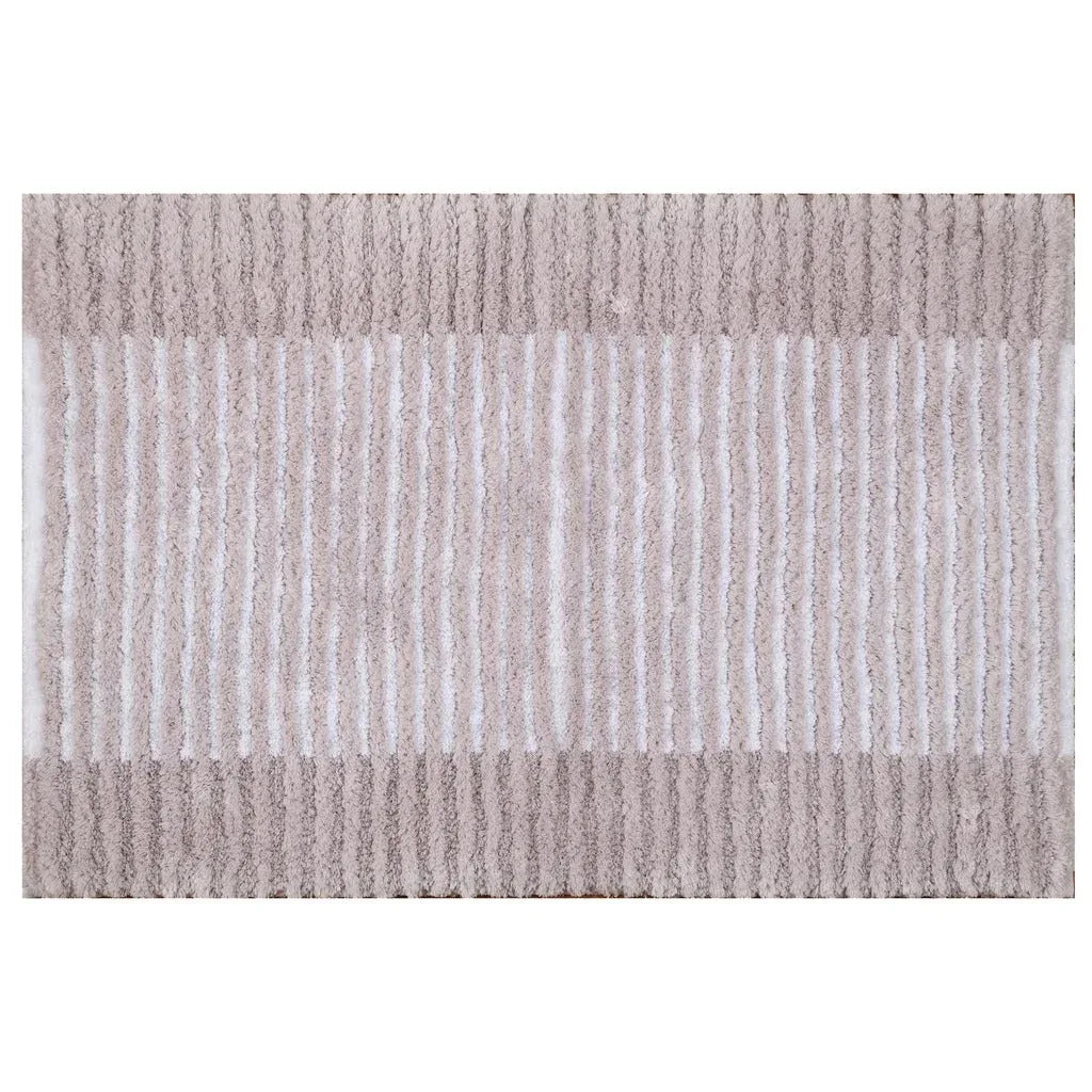 Textured Stripe Microfiber Bath Rug - USA MEGA SHOP