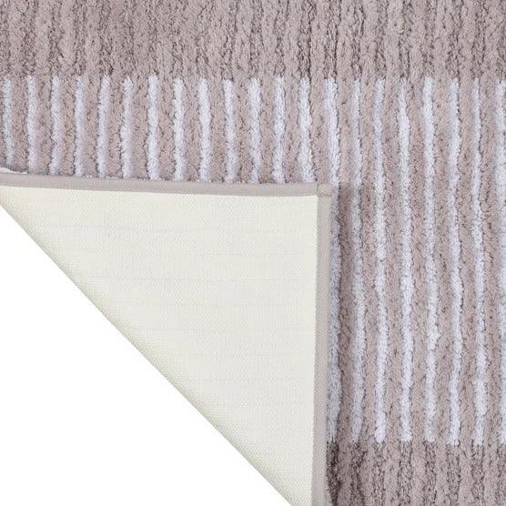 Textured Stripe Microfiber Bath Rug - USA MEGA SHOP