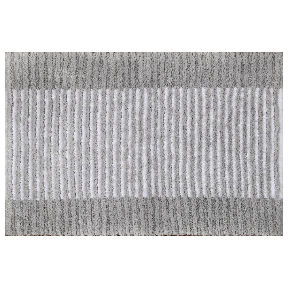 Textured Stripe Microfiber Bath Rug - USA MEGA SHOP