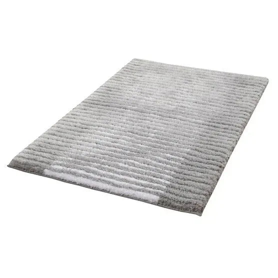 Textured Stripe Microfiber Bath Rug - USA MEGA SHOP