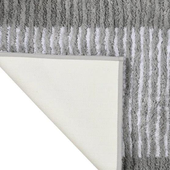 Textured Stripe Microfiber Bath Rug - USA MEGA SHOP
