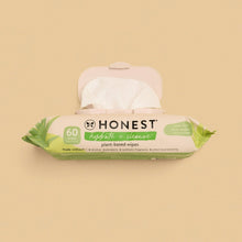 Plant-based hydrate + cleanse wipes pack with open flip-top lid, 60 wipes