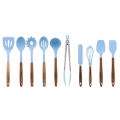 The Pioneer Woman 10-Piece Silicone and Acacia Wood Handle Cooking Utensils Set