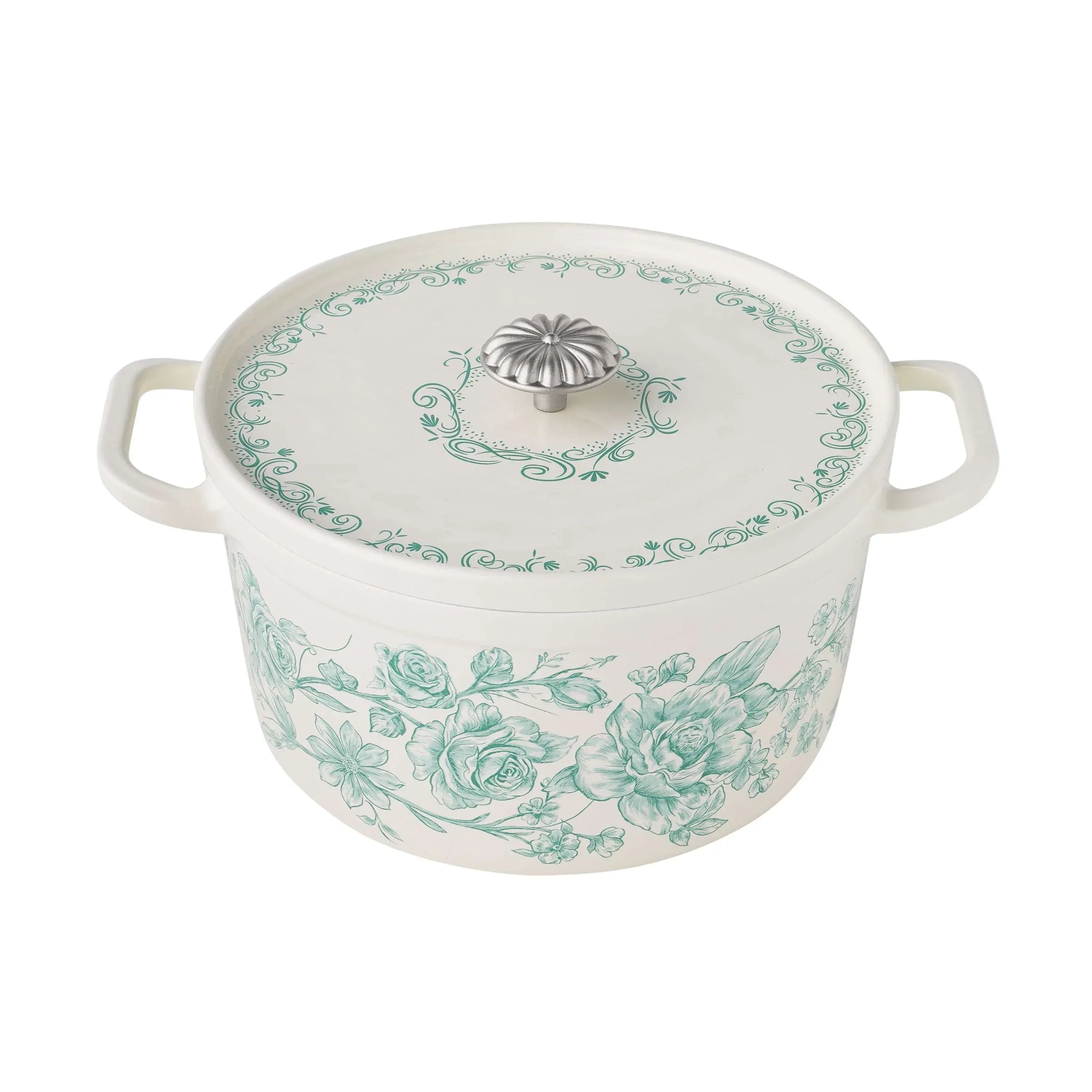 The Pioneer Woman 5-Quart Enamel Cast Iron Dutch Oven with Lid, Dark Green