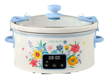6-quart slow cooker with locking lid and digital control panel, Brilliant Blooms floral
