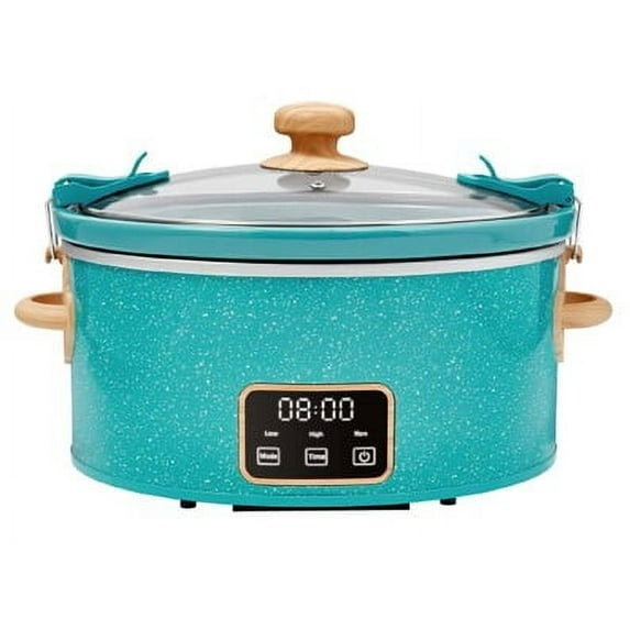 The Pioneer Woman 6-Quart Portable Linen Speckle Slow Cooker