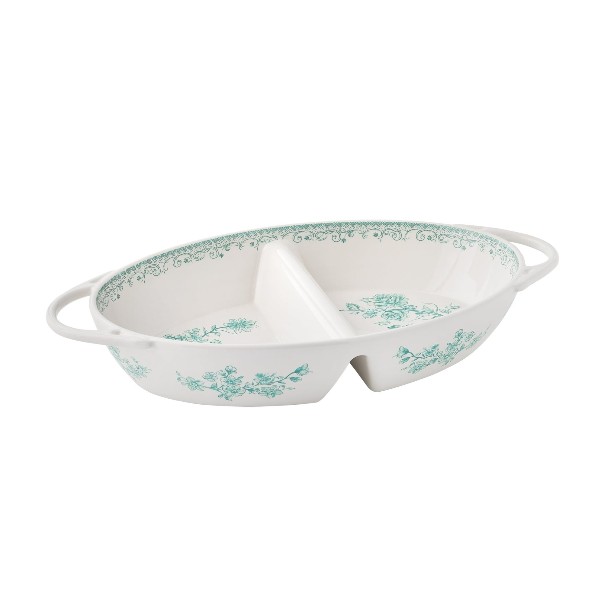 The Pioneer Woman Agatha Stoneware Divided Server, Green