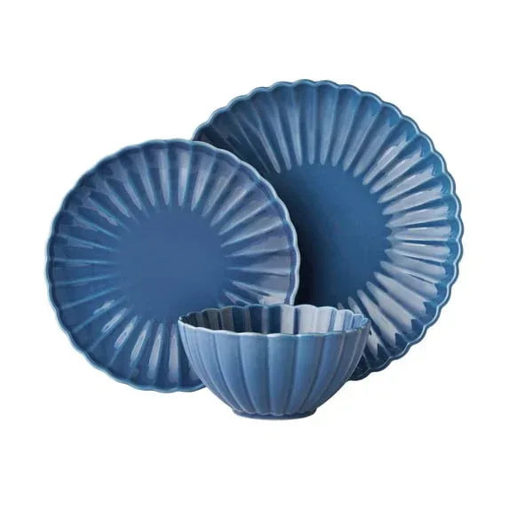 The Pioneer Woman Colette 12-Piece Stoneware Dinnerware Set, Cream