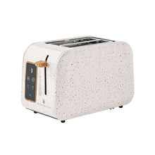 2-slice digital toaster, linen speckle with wood lever and control panel
