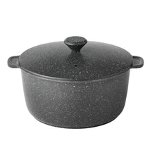 Charcoal speckle nonstick cast aluminum dutch oven with lid and side handles