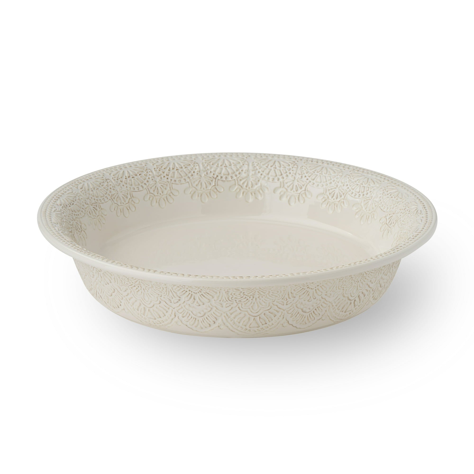 The Pioneer Woman Vintage Lace 10-Inch Stoneware Baking Pie Pan & Tart Dish, Cream