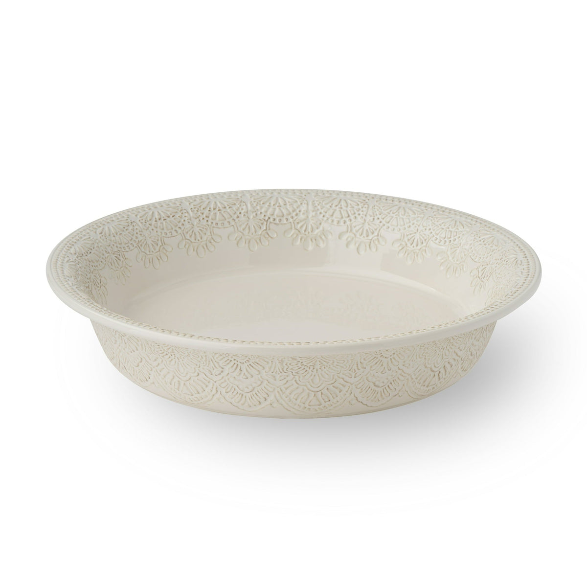 The Pioneer Woman Vintage Lace 10-Inch Stoneware Baking Pie Pan & Tart Dish, Cream