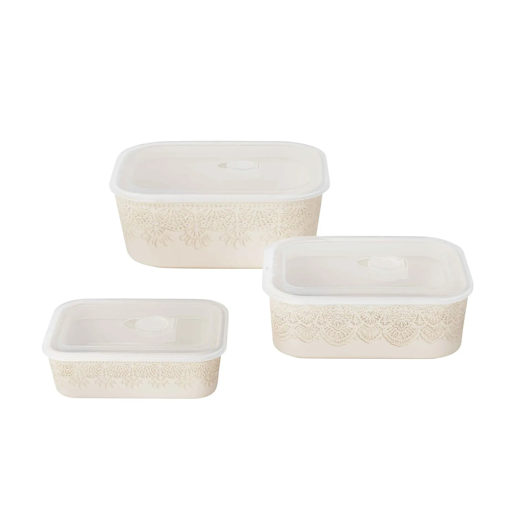 The Pioneer Woman Vintage Lace 6-Piece Nesting Casserole Baking Dish Bakeware Set with Lids, Linen