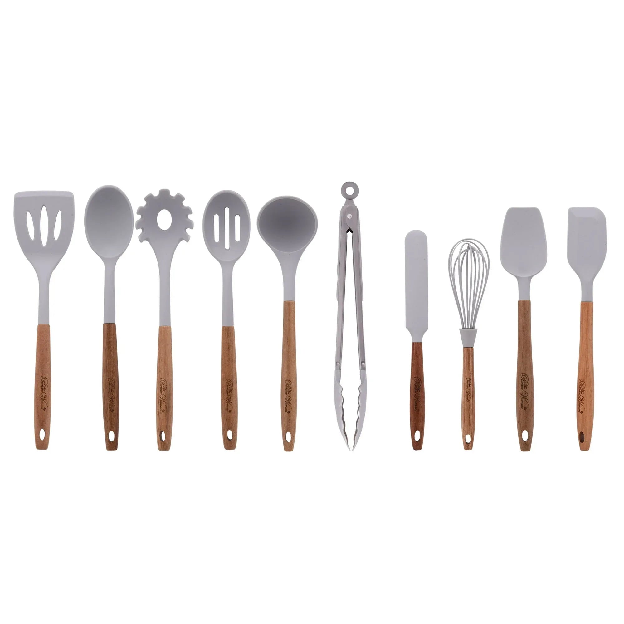 The Pioneer Woman 10-Piece Silicone and Acacia Wood Handle Cooking Utensils Set