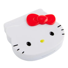Hello Kitty compact mirror with red bow face design, white body and black whisker details